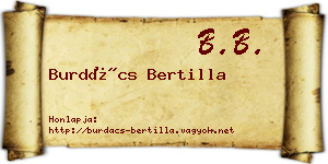 Burdács Bertilla névjegykártya
